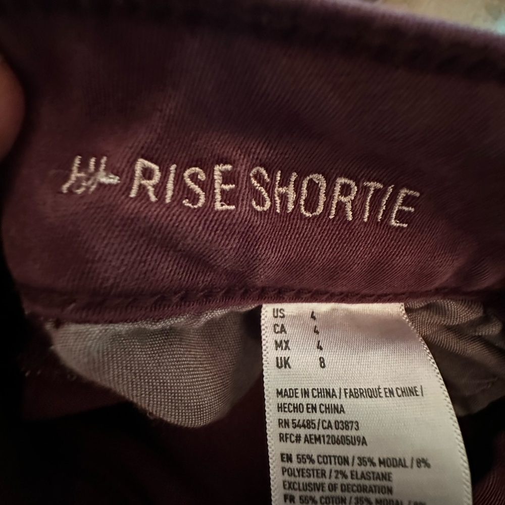 American Eagle Burgundy Jean Shorts - Picture 3 of 4